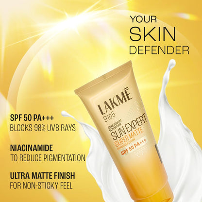 Lakmē Sun Expert SPF 50 Ultra Matte Lotion with Niacinamide and Cucumber