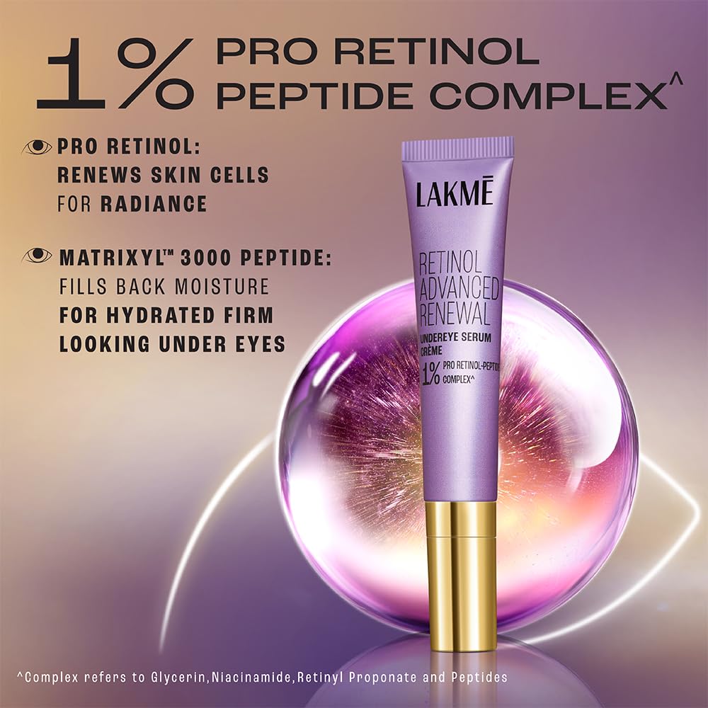Lakme Retinol Advanced Renewal Under Eye Crème: Brighten, Tighten, Reduce Fine Lines