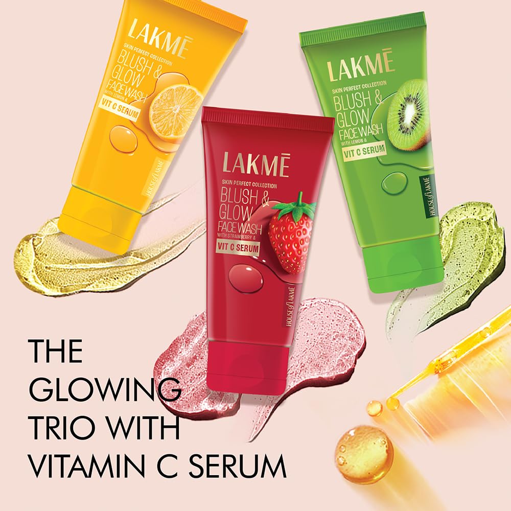 Lakmé Blush & Glow Kiwi Face Wash with Vitamin C Serum 100g
