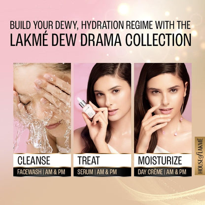 LAKMÉ Dew Drama Gel Creme: Pro-Ceramides, Vitamins E, B, F for Radiant Skin