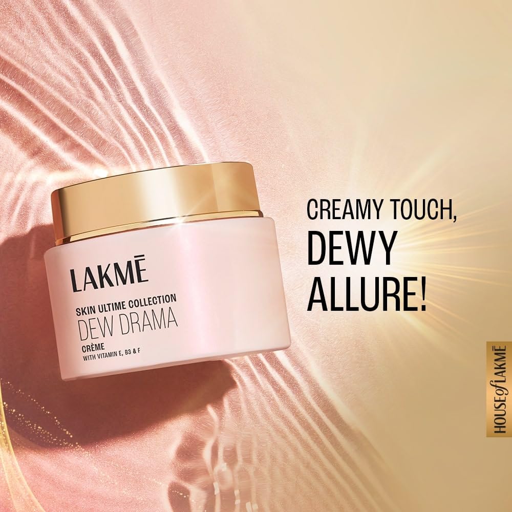 LAKMÉ Dew Drama Gel Creme: Pro-Ceramides, Vitamins E, B, F for Radiant Skin