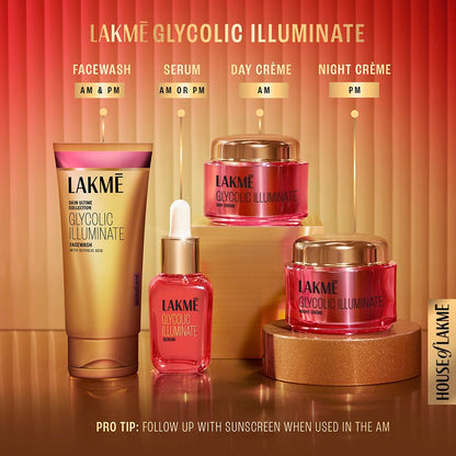 LAKMÉ Illuminate 1% Glycolic Acid Face Serum for Dullness, Improves Skin Texture, 15ml