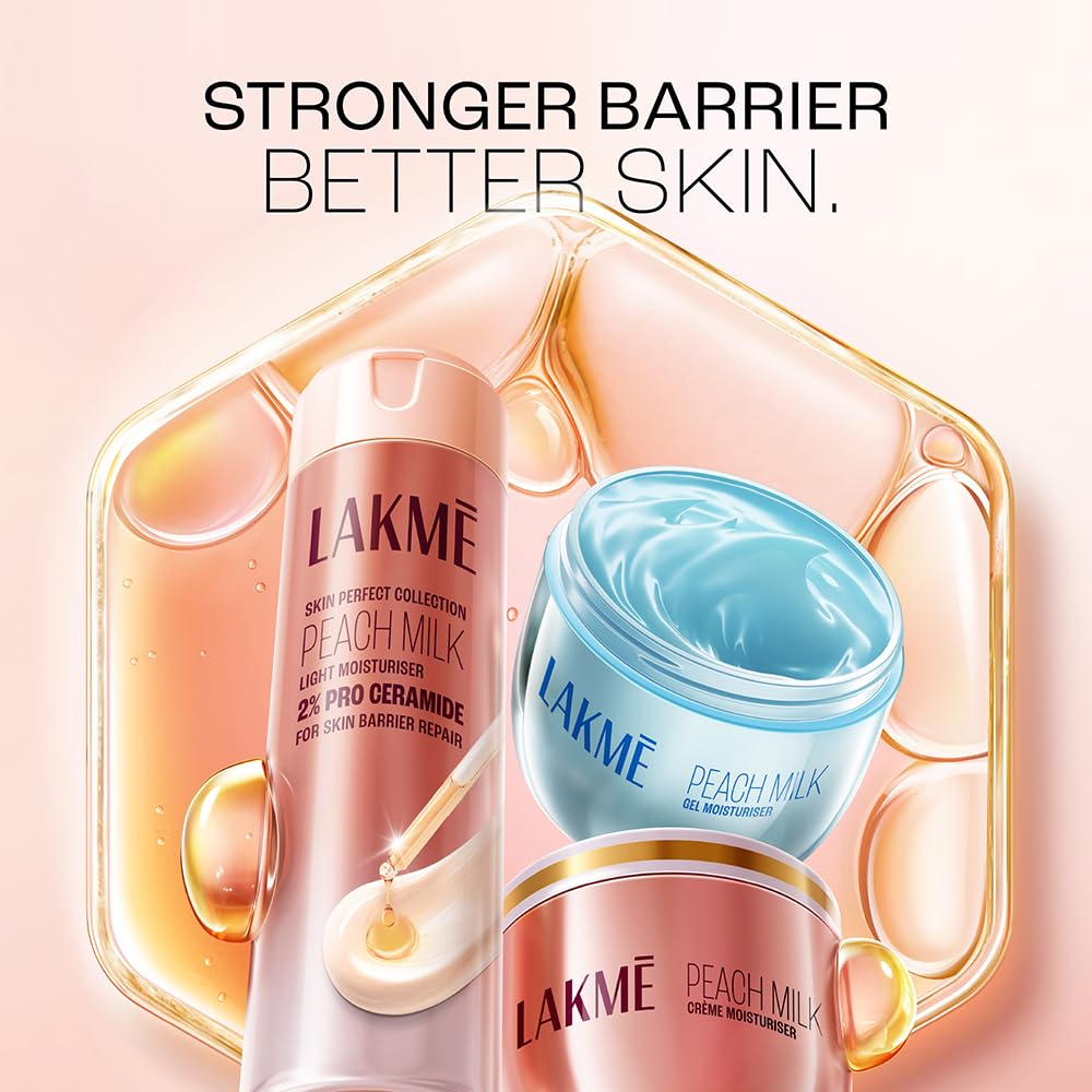 Lakme Peach Milk Pro Ceramide Moisturizer, Vitamin E, Deep Skin Hydration