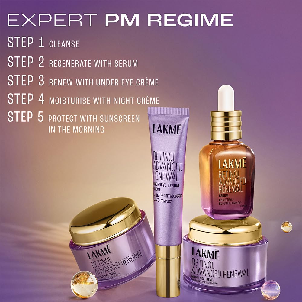 Lakme Retinol Advanced Renewal Under Eye Crème: Brighten, Tighten, Reduce Fine Lines