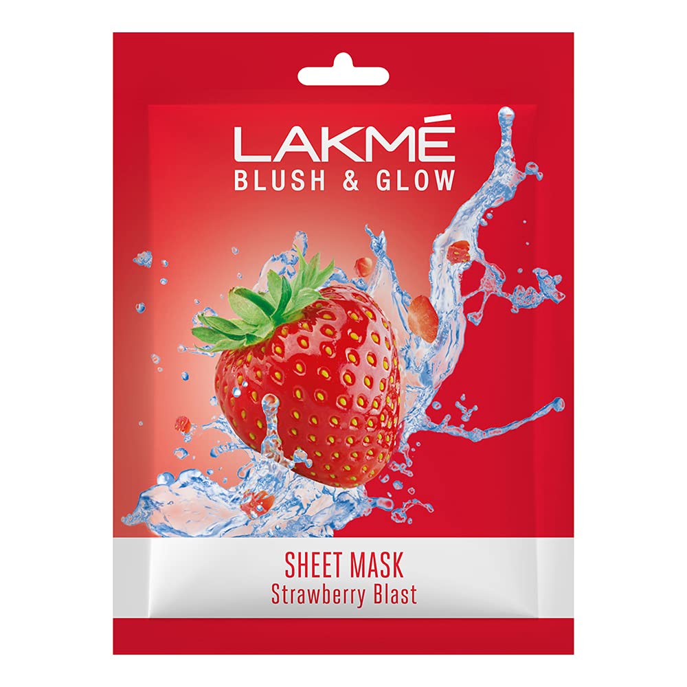 Lakme Blush & Glow Strawberry Sheet Mask: Instant Hydration & Fruity Radiance