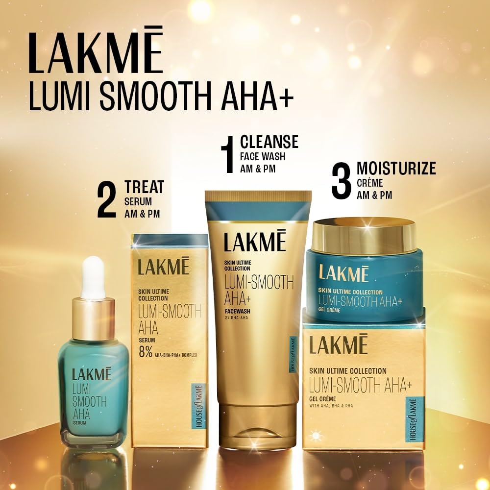 Lakme Lumi Smooth AHA+BHA+PHA+B3 Face Cream to Exfoliate & Unclog Pores, 50G