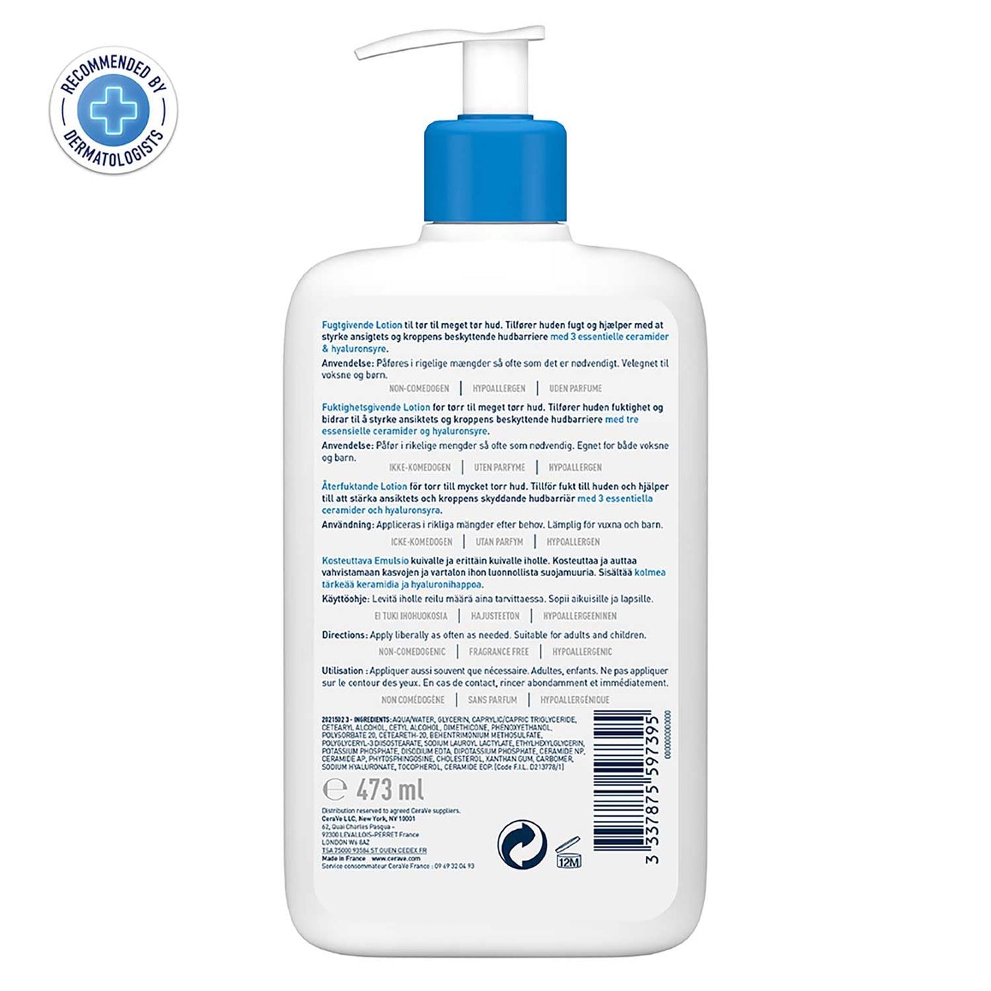 CeraVe Daily Moisturising Lotion with Ceramides and Hyaluronic Acid 16oz
