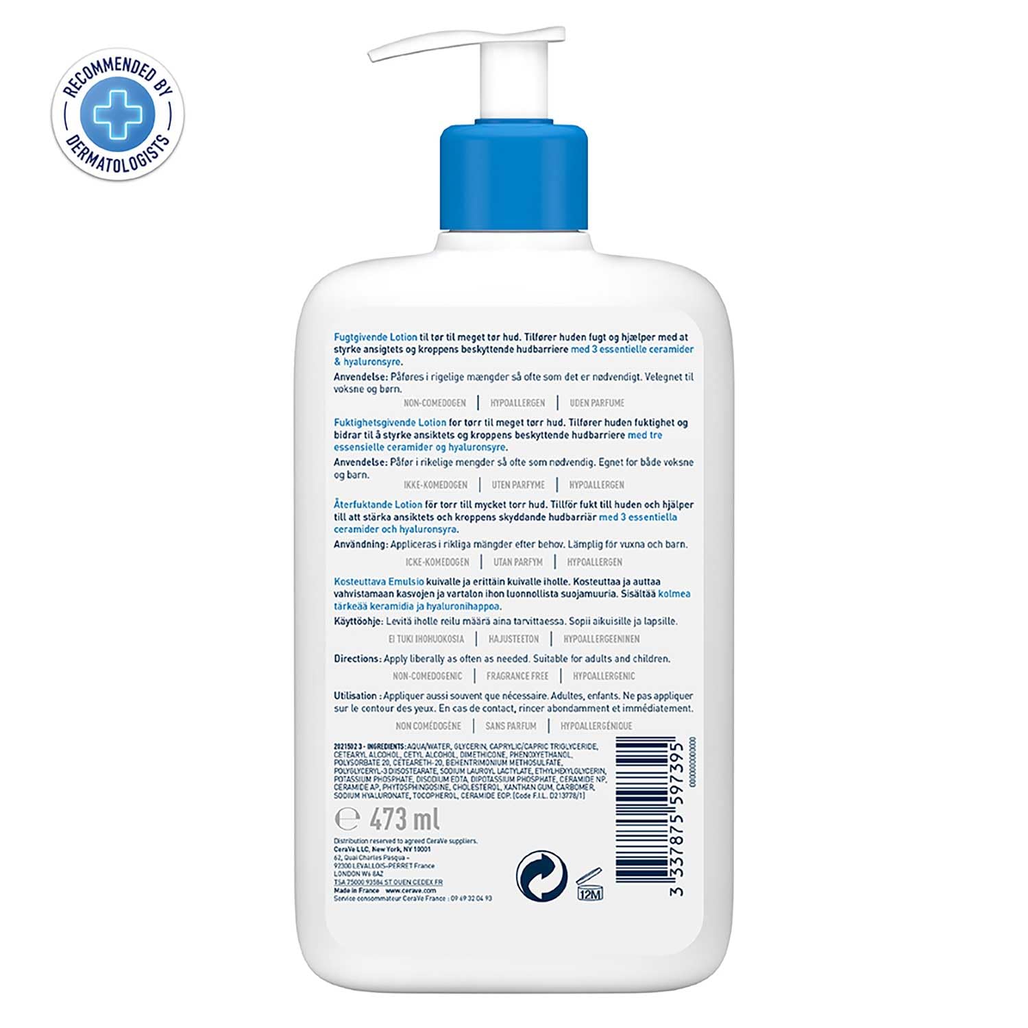 CeraVe Daily Moisturising Lotion with Ceramides and Hyaluronic Acid 16oz
