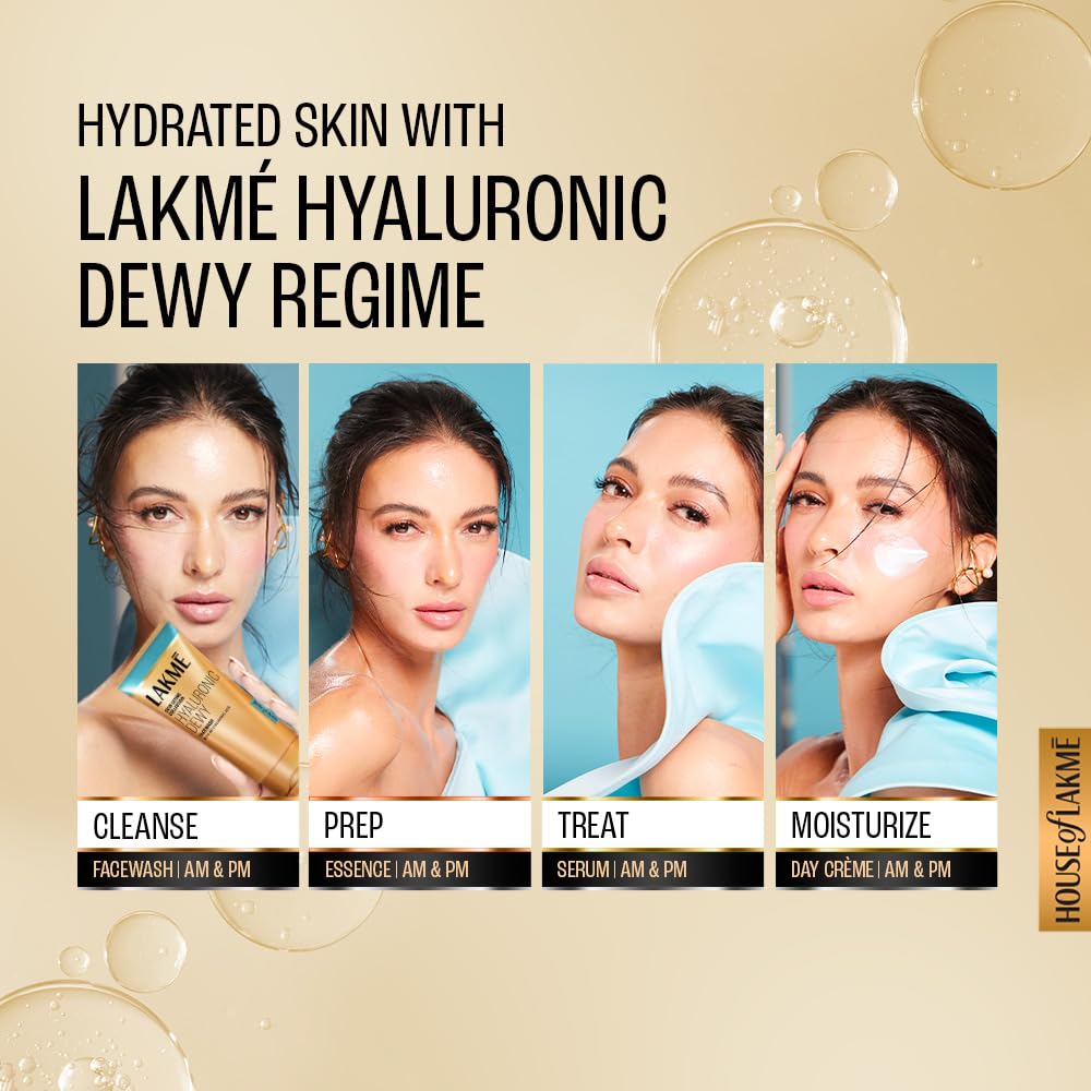 Lakme Hyaluronic Acid Dewy Gel Creme: 72-Hour Hydration for Plump Skin