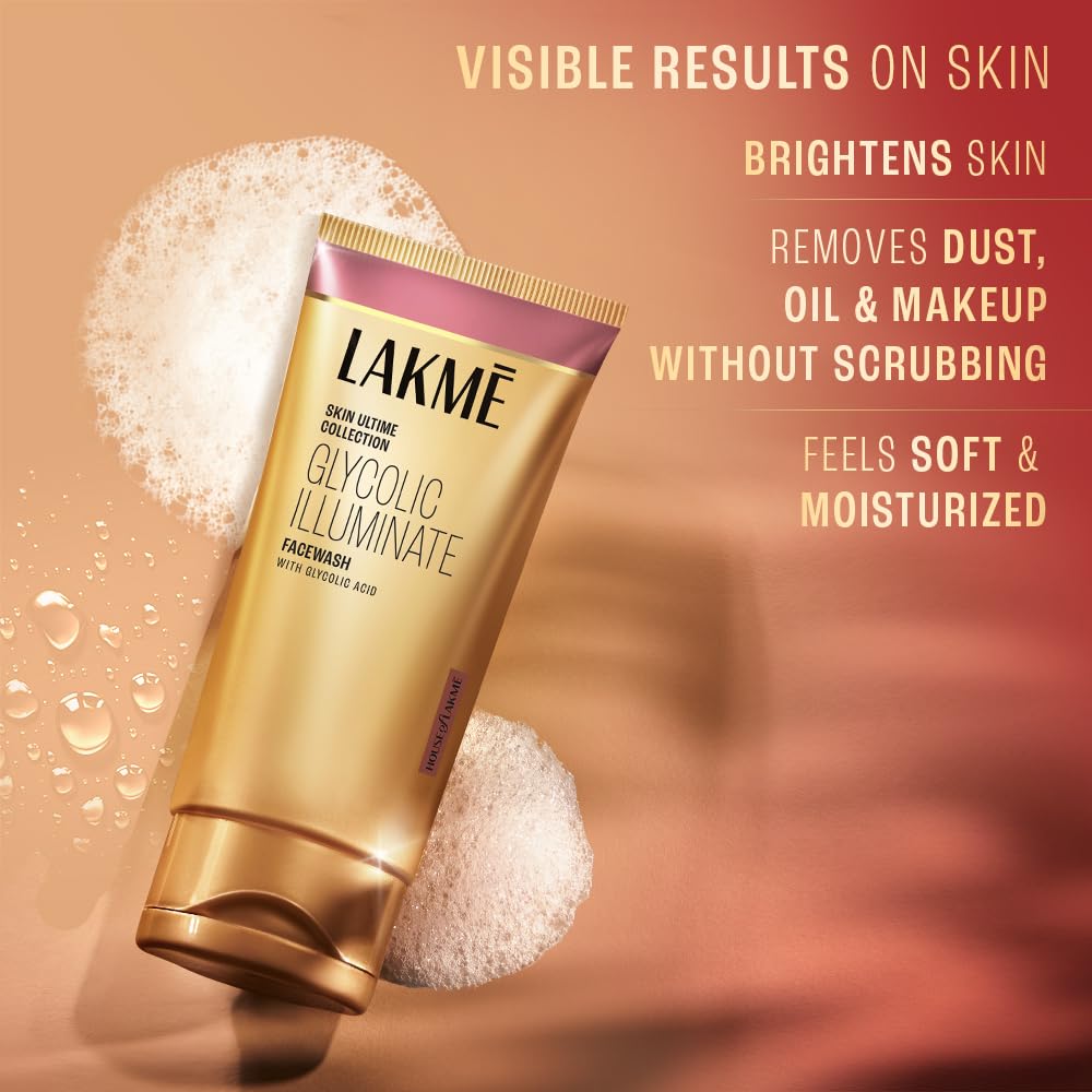 Lakmé Glycolic Illuminate Face Wash with Glycolic Acid for Glowing Skin