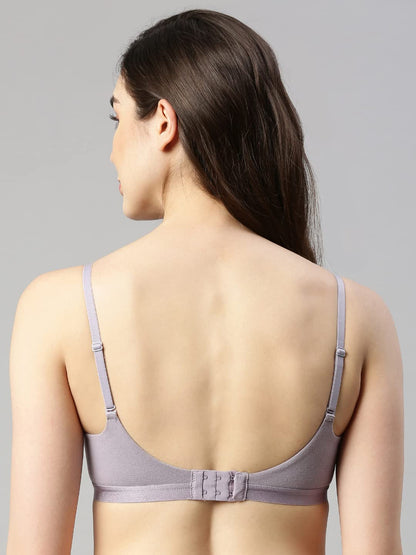 Enamor Cloudsoft Invisi Neckline Cotton T-Shirt Bra, Padded Wirefree Medium Coverage