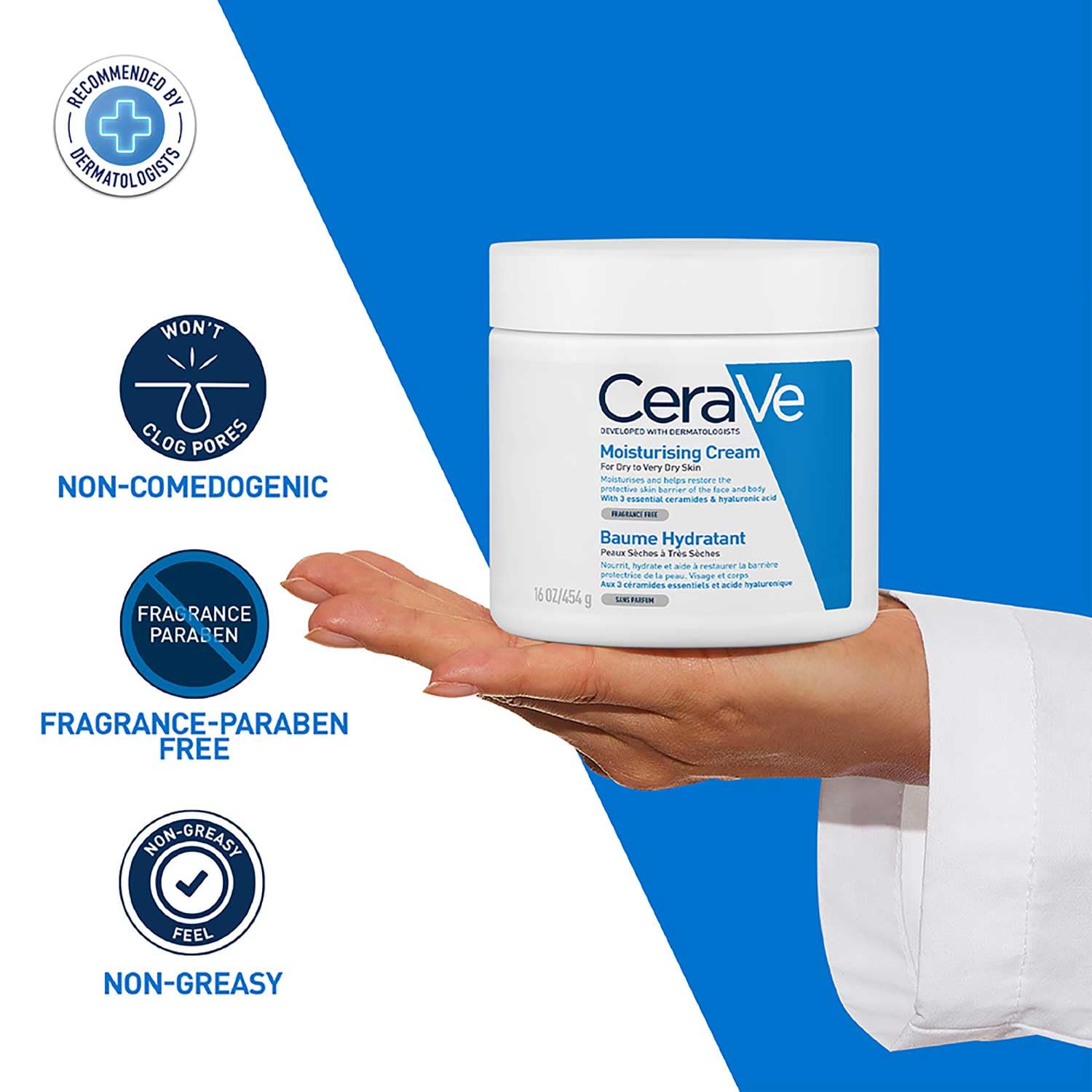 CeraVe Moisturizing Cream for Dry Skin with Hyaluronic Acid 16oz