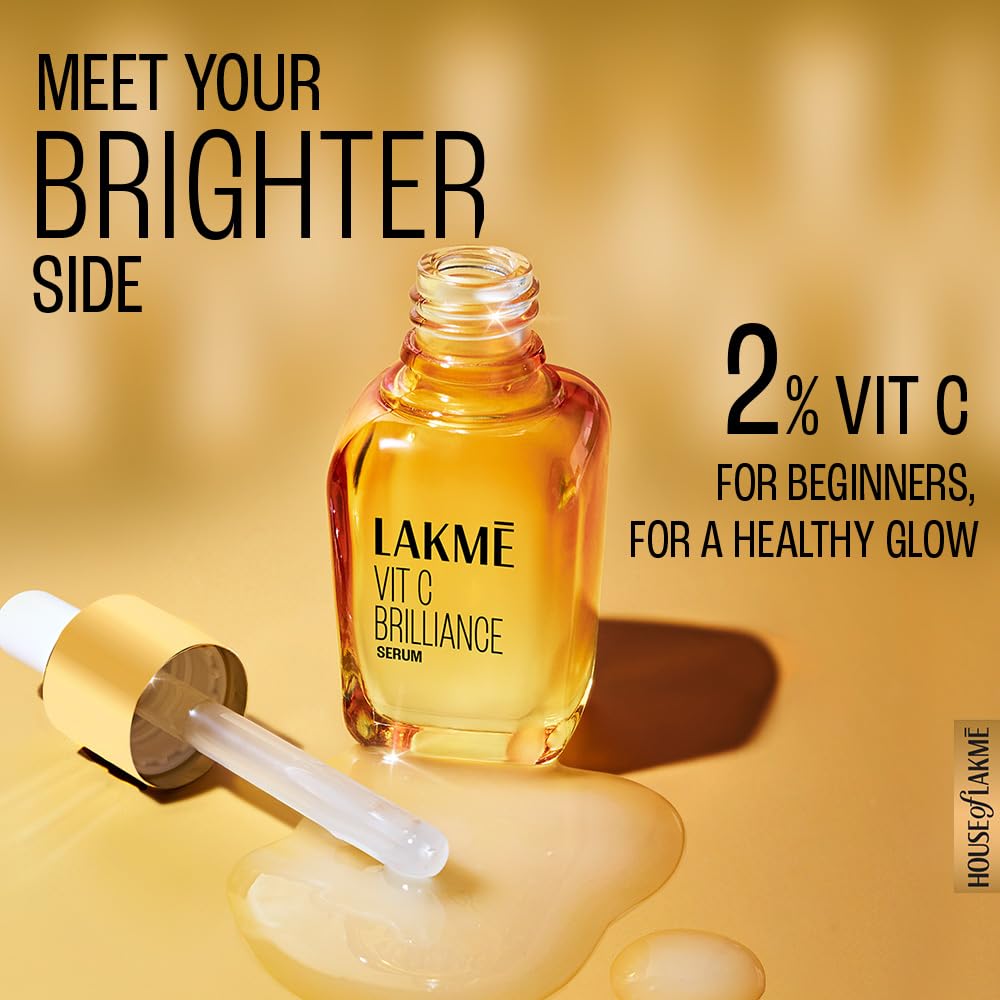 Lakme Vitamin C+ Facial Serum: Brightens, Fights Dullness, Kakadu Plum Enriched, 30ml