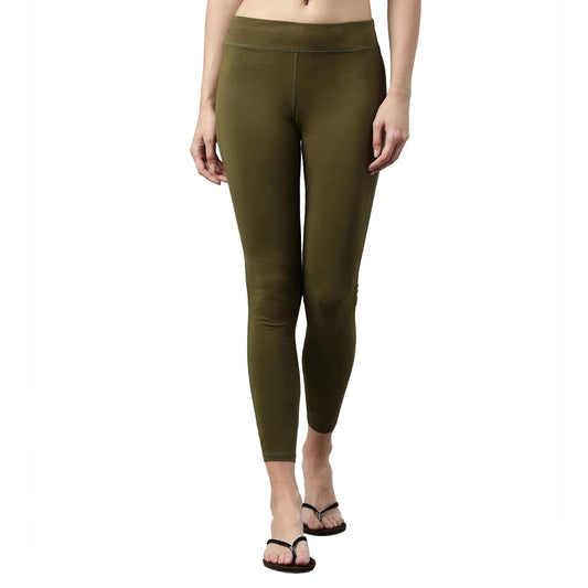 Enamor Mid Rise Ankle Length Yoga Legging - Slim Fit, Soft Breathable Stretch Cotton