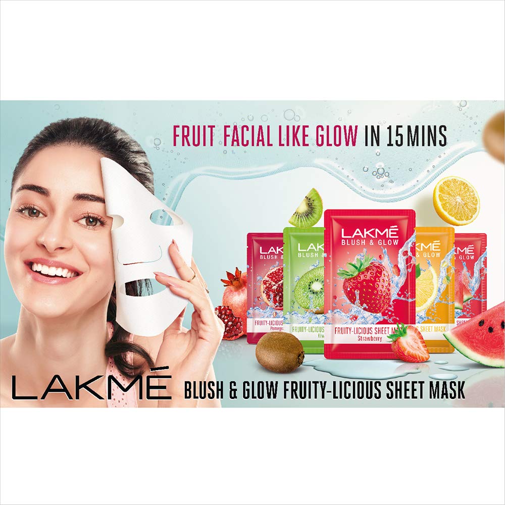 Lakme Blush & Glow Strawberry Sheet Mask: Instant Hydration & Fruity Radiance