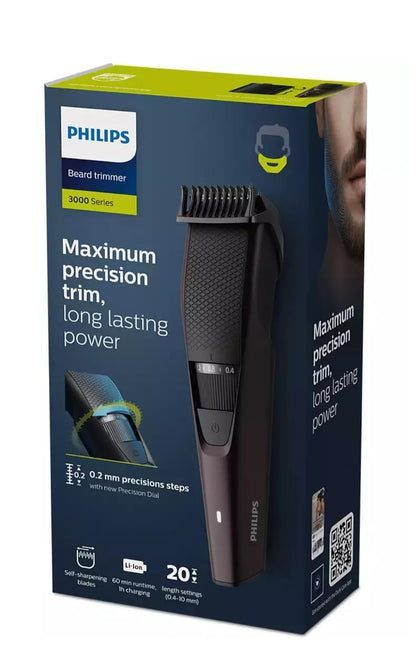 Philips 3000 Series Beard Trimmer with Titanium Blades and PowerAdapt