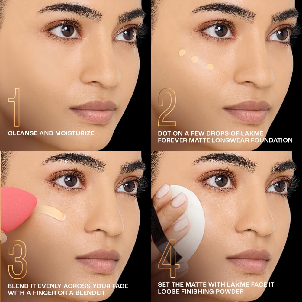 Lakme Forever Matte Longwear Foundation SPF 15 Niacinamide Radiant Long-Lasting Finish