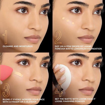 Lakme Forever Matte Longwear Foundation SPF 15 Niacinamide Radiant Long-Lasting Finish