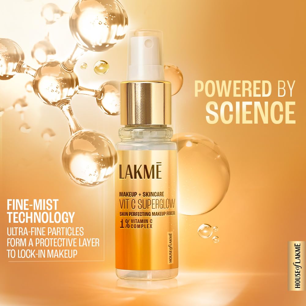 Lakme Vitamin C Superglow Skin Perfecting Makeup Fixer 60ml for Radiant Skin