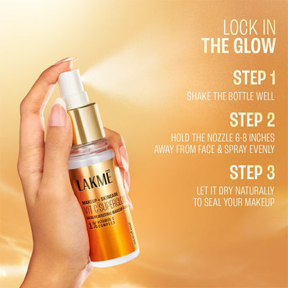 Lakme Vitamin C Superglow Skin Perfecting Makeup Fixer 60ml for Radiant Skin