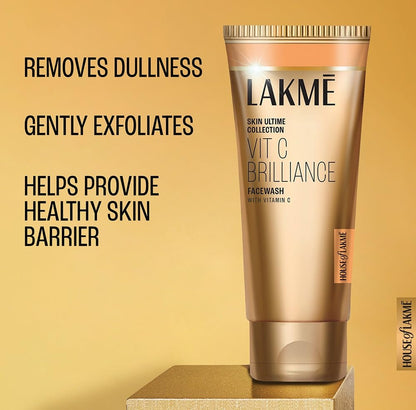 Lakmé Vitamin C Brilliance Facewash with Exfoliating Microcrystalline Beads 100g