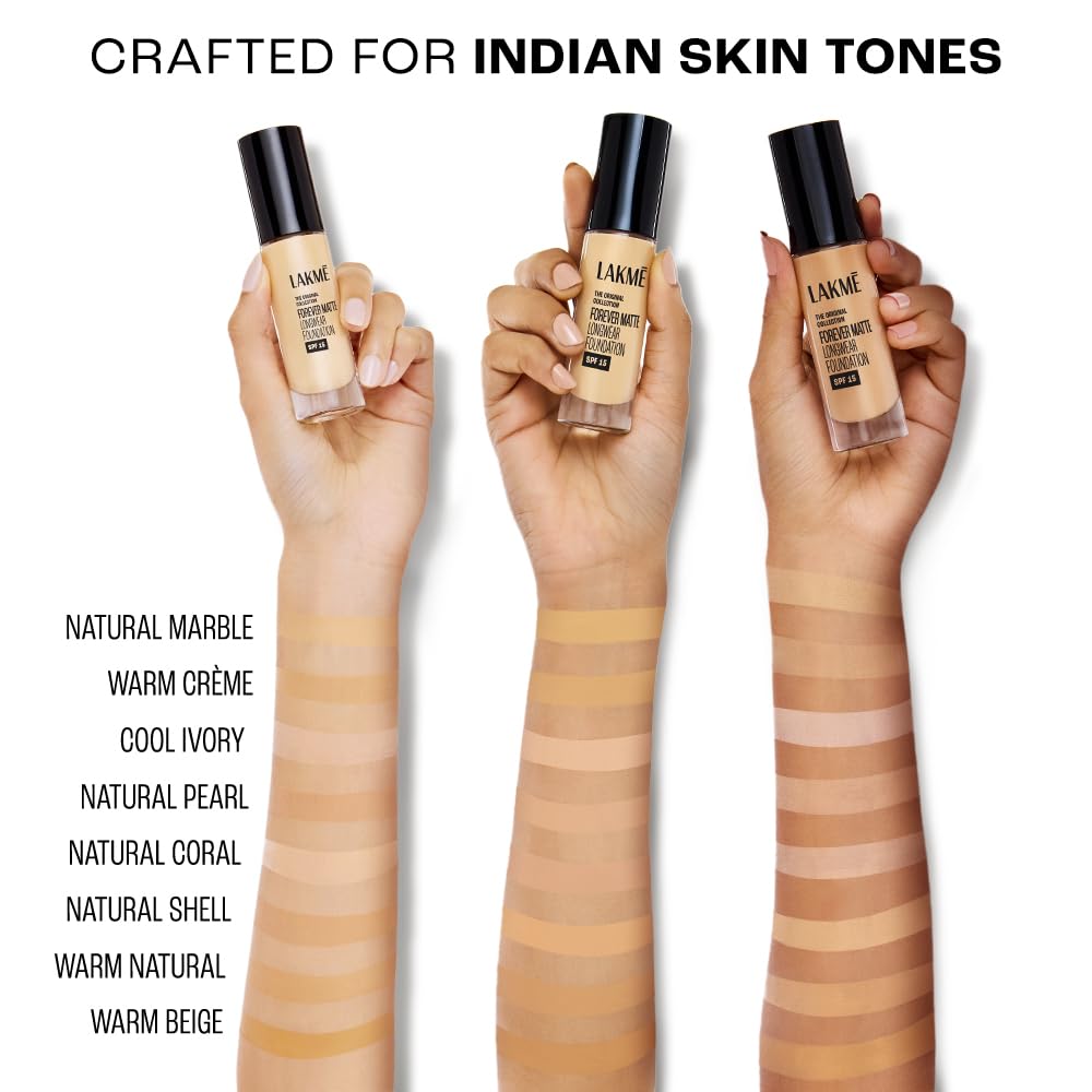Lakme Forever Matte Longwear Foundation SPF 15 Niacinamide Radiant Long-Lasting Finish