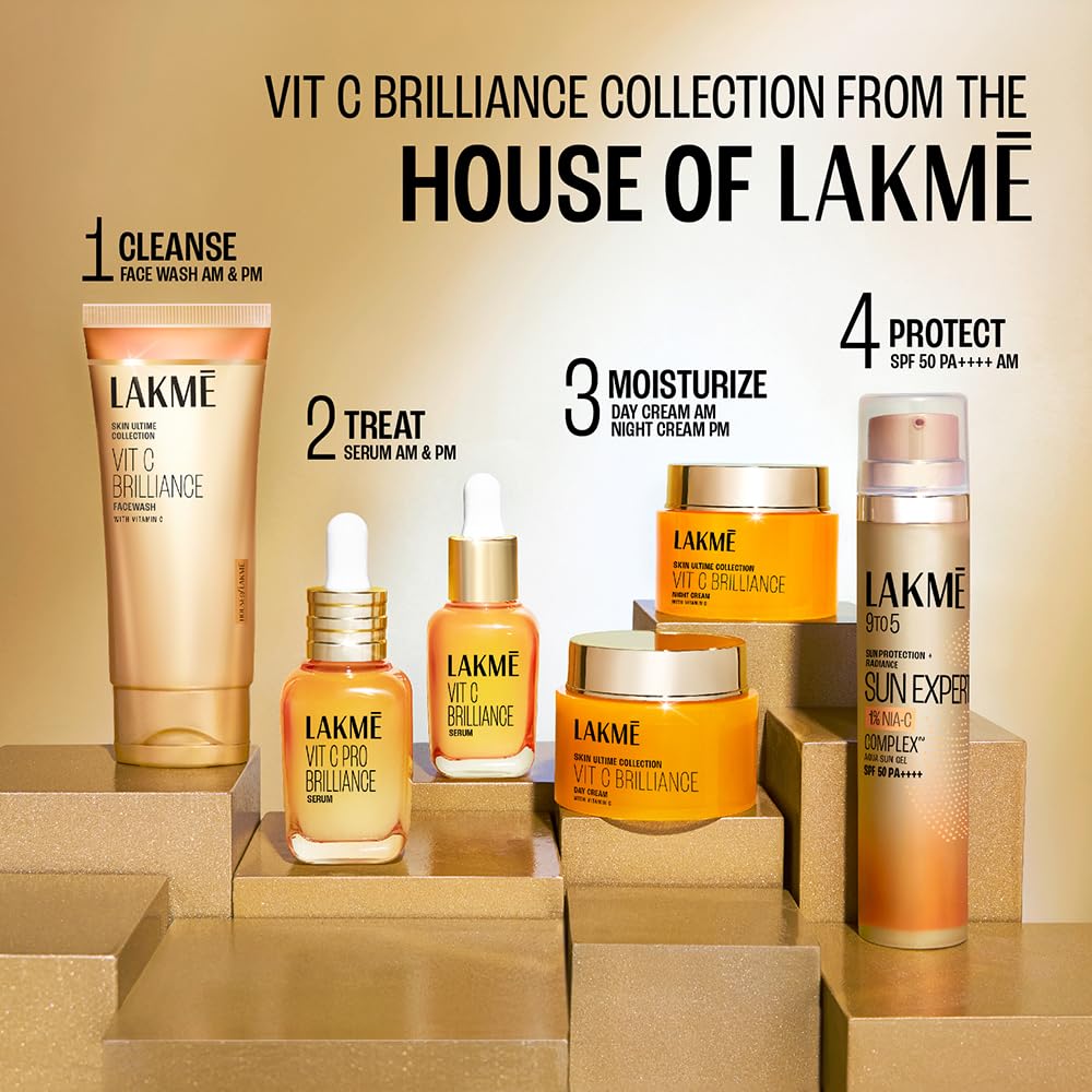 Lakme Vitamin C Brilliance Face Serum for Tighter, Brighter Skin Glow