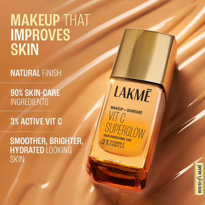 Lakme Vitamin C Superglow Skin Perfecting Tint: Hydrating, Brightening, Air-Light Formula