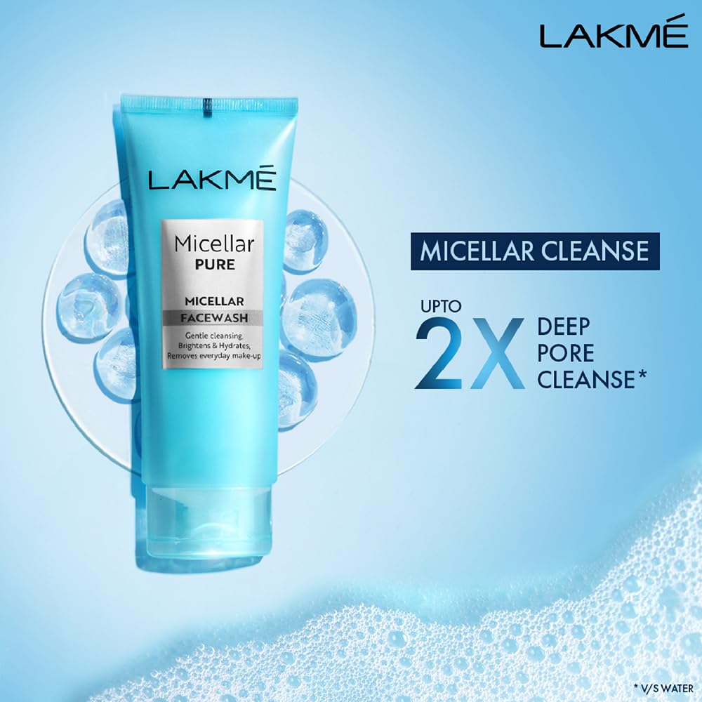 Lakme Micellar Pure Deep Pore Face Wash with Hyaluronic Acid 50g