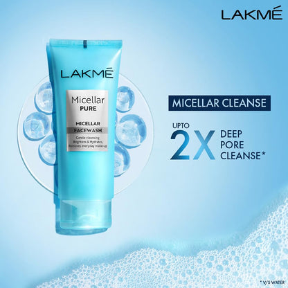 Lakme Micellar Pure Deep Pore Face Wash with Hyaluronic Acid 50g