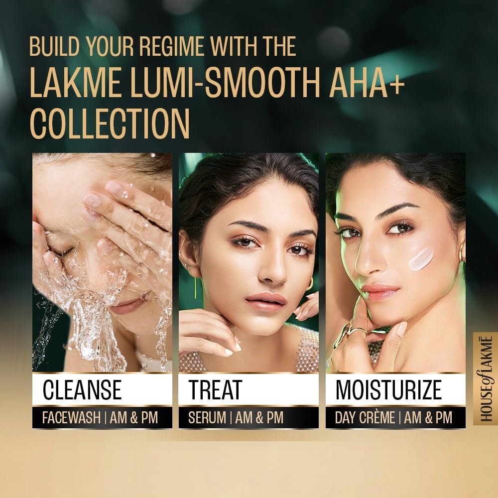 Lakme Lumi Smooth AHA+BHA+PHA+B3 Face Cream to Exfoliate & Unclog Pores, 50G
