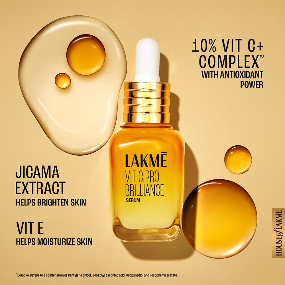 Lakme Vit C Brillance Serum: 10% Complex for Tighter, Brighter Glass Skin
