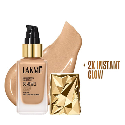 Lakme Be-Jewel Luminous Skin Tint: 24HR Lasting, Light-Reflecting Glow, Warm Beige