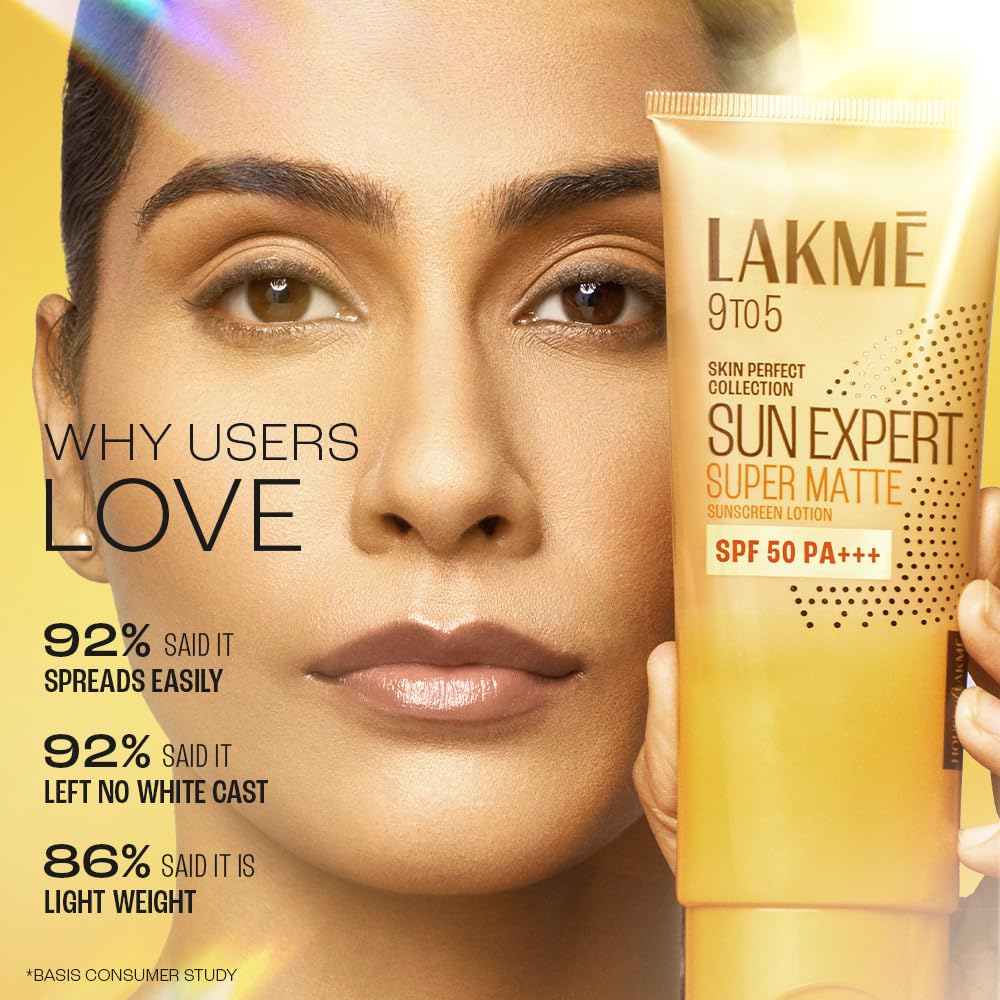 Lakmē Sun Expert SPF 50 Ultra Matte Lotion with Niacinamide and Cucumber