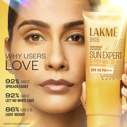 Lakmē Sun Expert SPF 50 Ultra Matte Lotion with Niacinamide and Cucumber