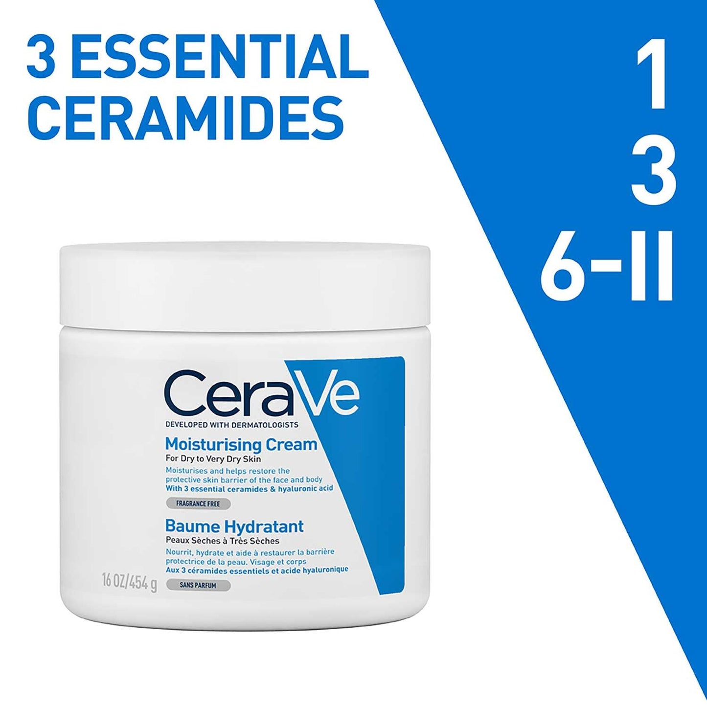 CeraVe Moisturizing Cream for Dry Skin with Hyaluronic Acid 16oz