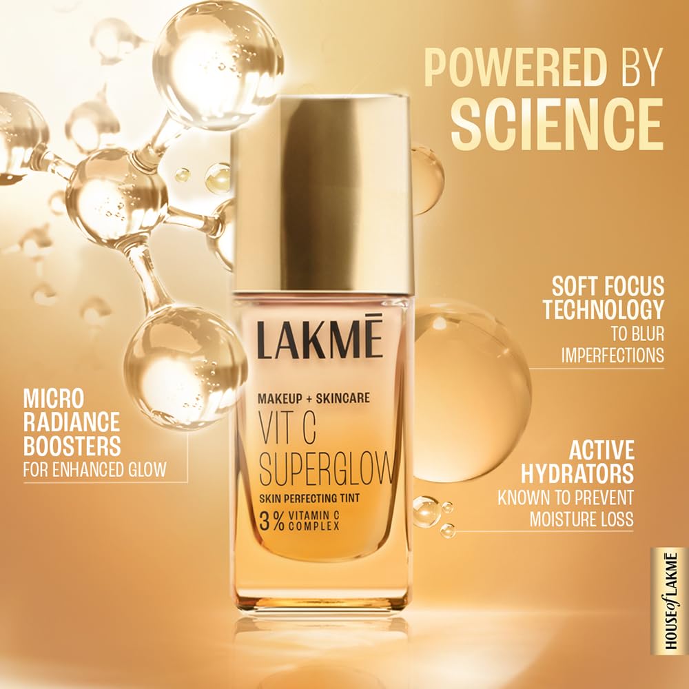 Lakme Vitamin C Superglow Skin Perfecting Tint: Hydrating, Brightening, Air-Light Formula