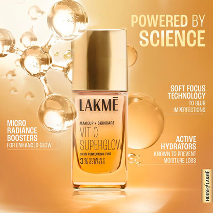 Lakme Vitamin C Superglow Skin Perfecting Tint: Hydrating, Brightening, Air-Light Formula