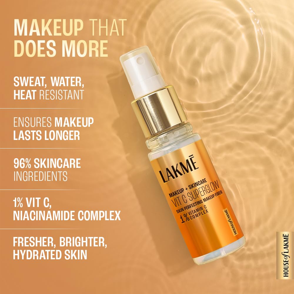 Lakme Vitamin C Superglow Skin Perfecting Makeup Fixer 60ml for Radiant Skin