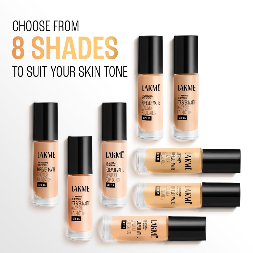 Lakme Forever Matte Longwear Foundation SPF 15 Niacinamide Radiant Long-Lasting Finish