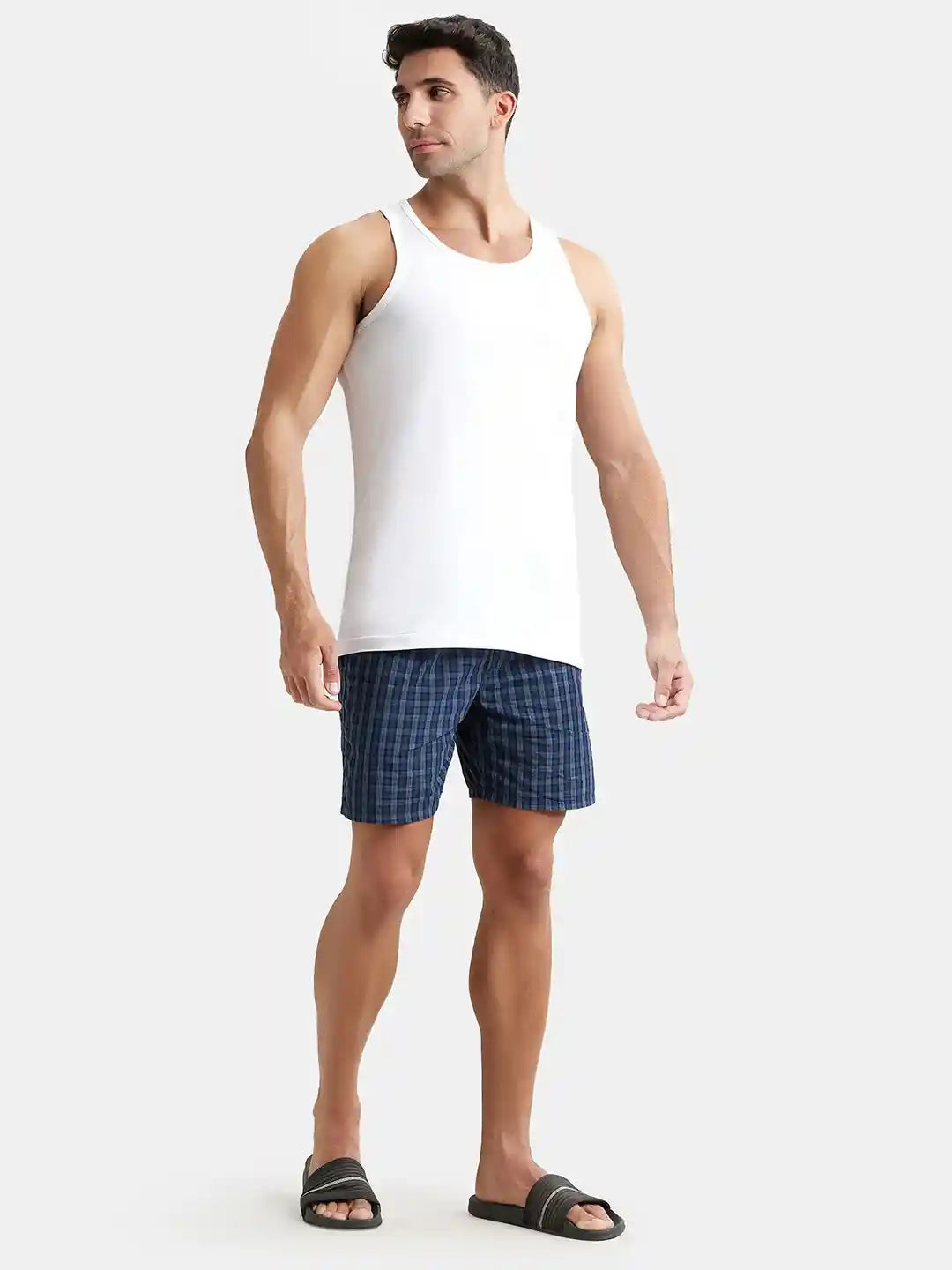 Jockey Men's Pack of 3 Super Combed Cotton Round Neck Sleeveless Vests