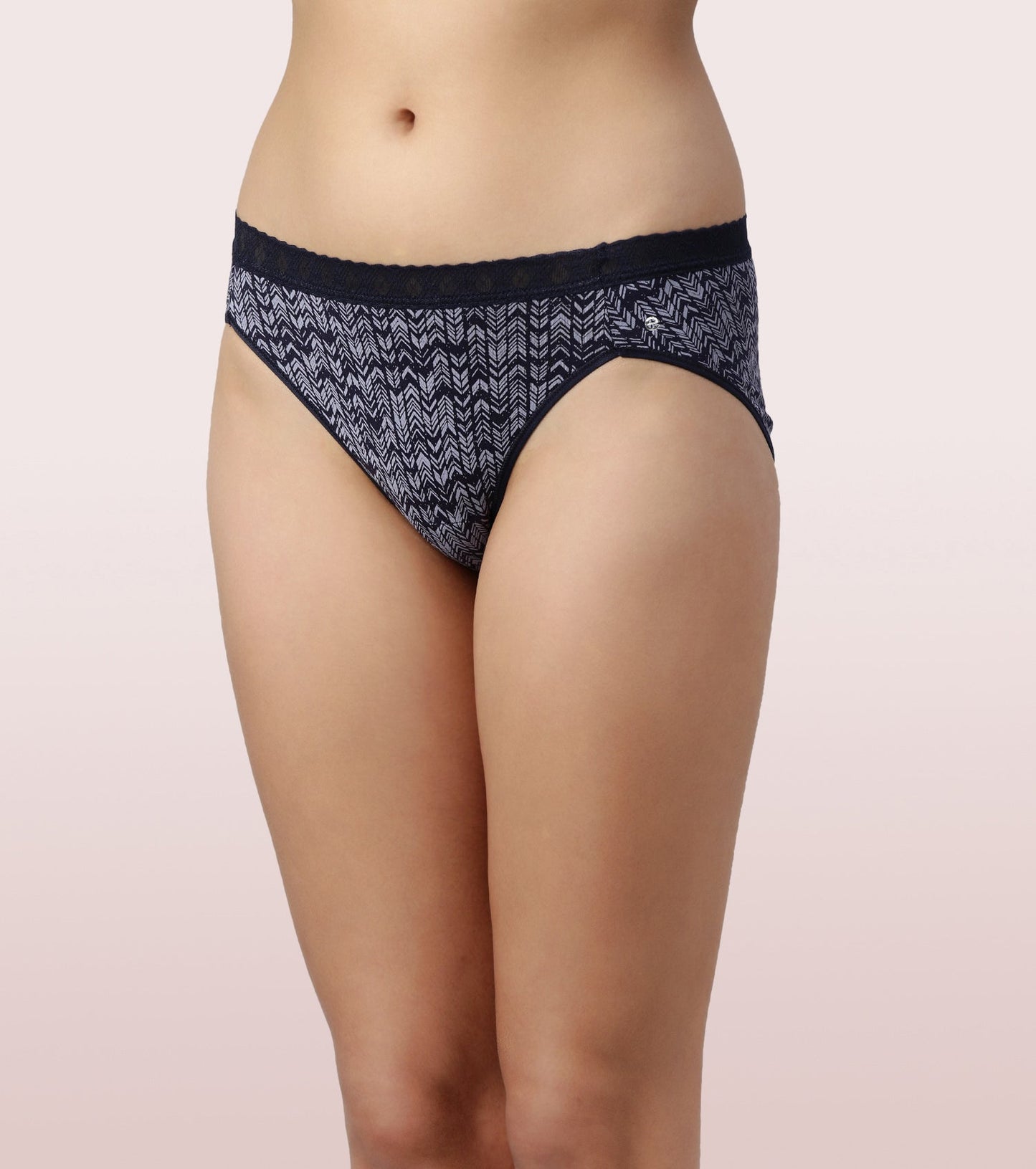 Enamor CH06 French Brief Hipster Panties - Antimicrobial Cotton Spandex, 2-Pack Assorted