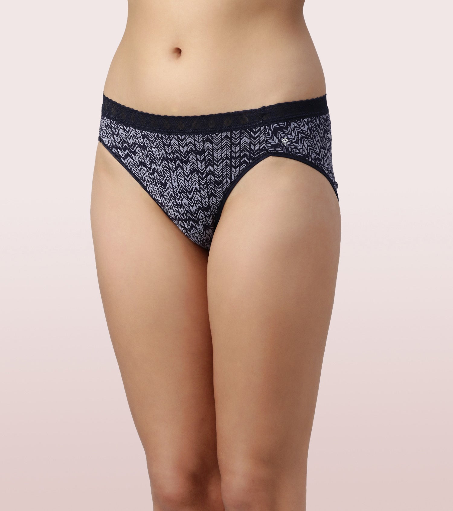 Enamor CH06 French Brief Hipster Panties - Antimicrobial Cotton Spandex, 2-Pack Assorted