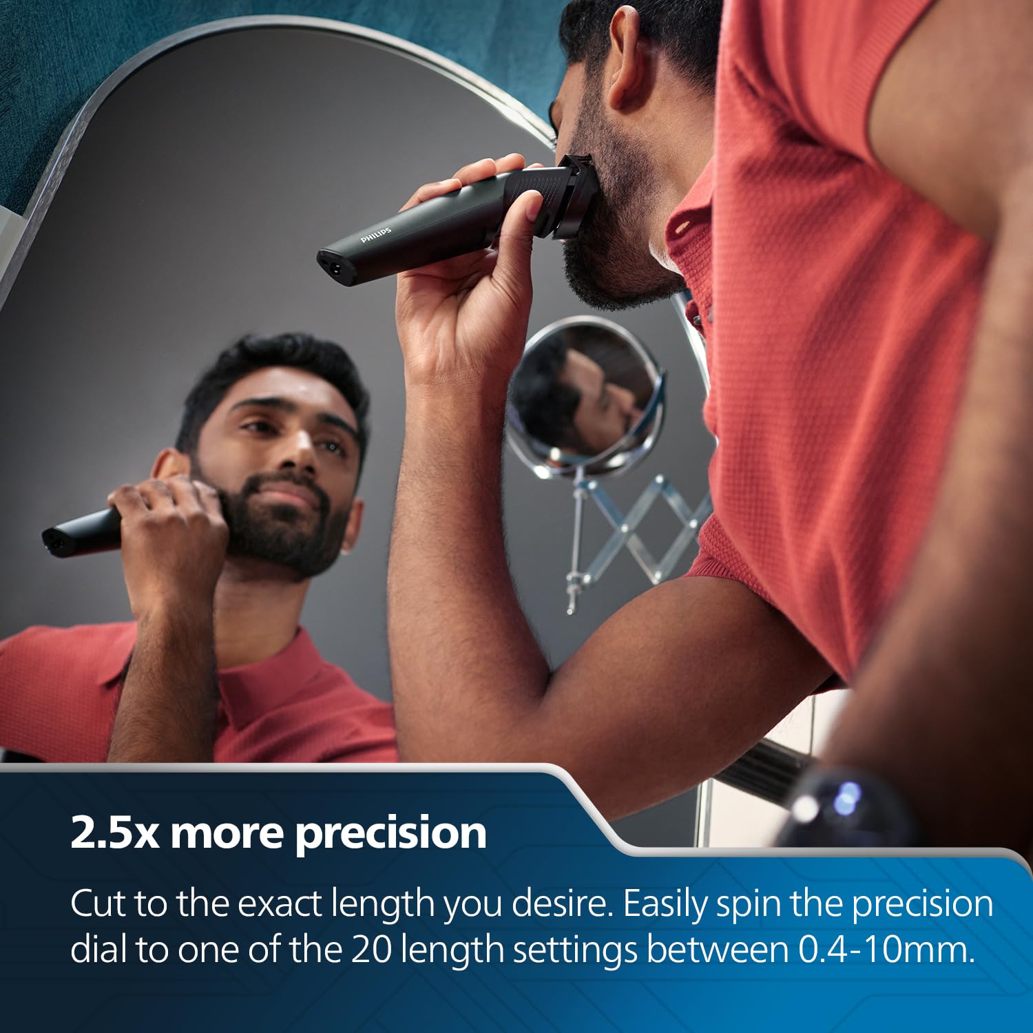 Philips Pro Beard Trimmer with Titanium Blades and 20 Length Settings
