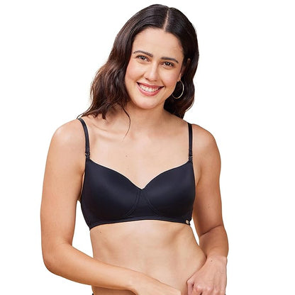 Enamor Women's Nylon Blend Wire-Free Everyday T-Shirt Bra for Smooth Comfort