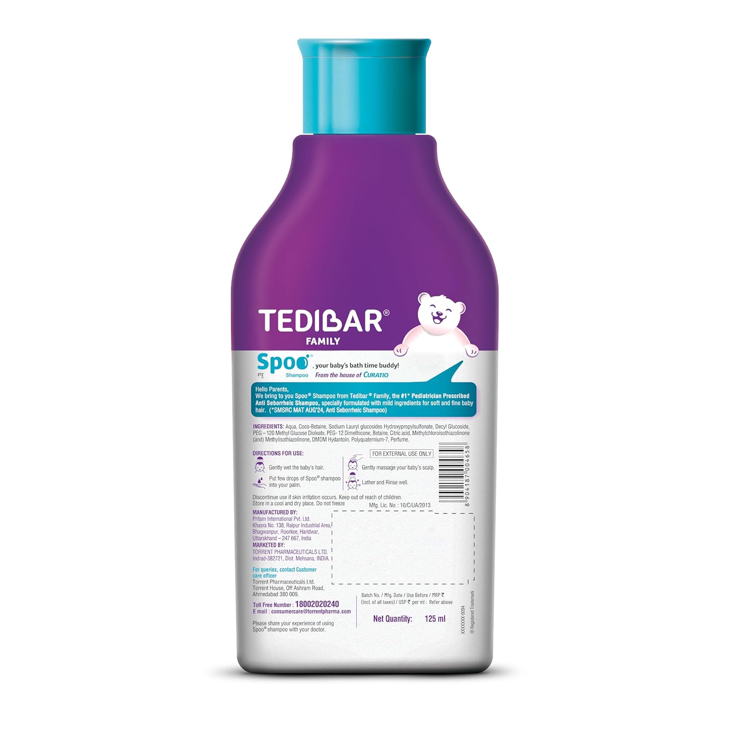 Spoo No-Tear Formula Gentle Baby Shampoo 125ml for Healthy Scalp