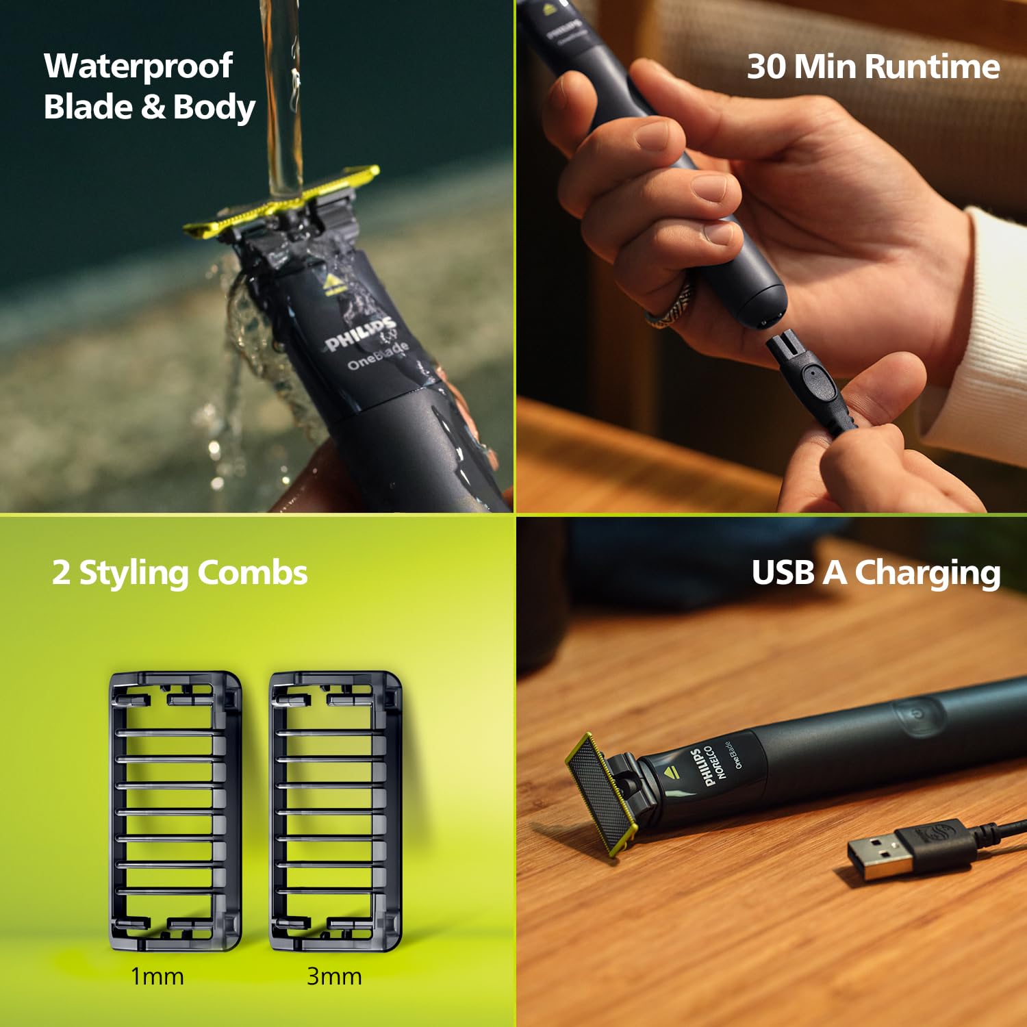 Philips OneBlade Hybrid Face Trimmer and Shaver for Men