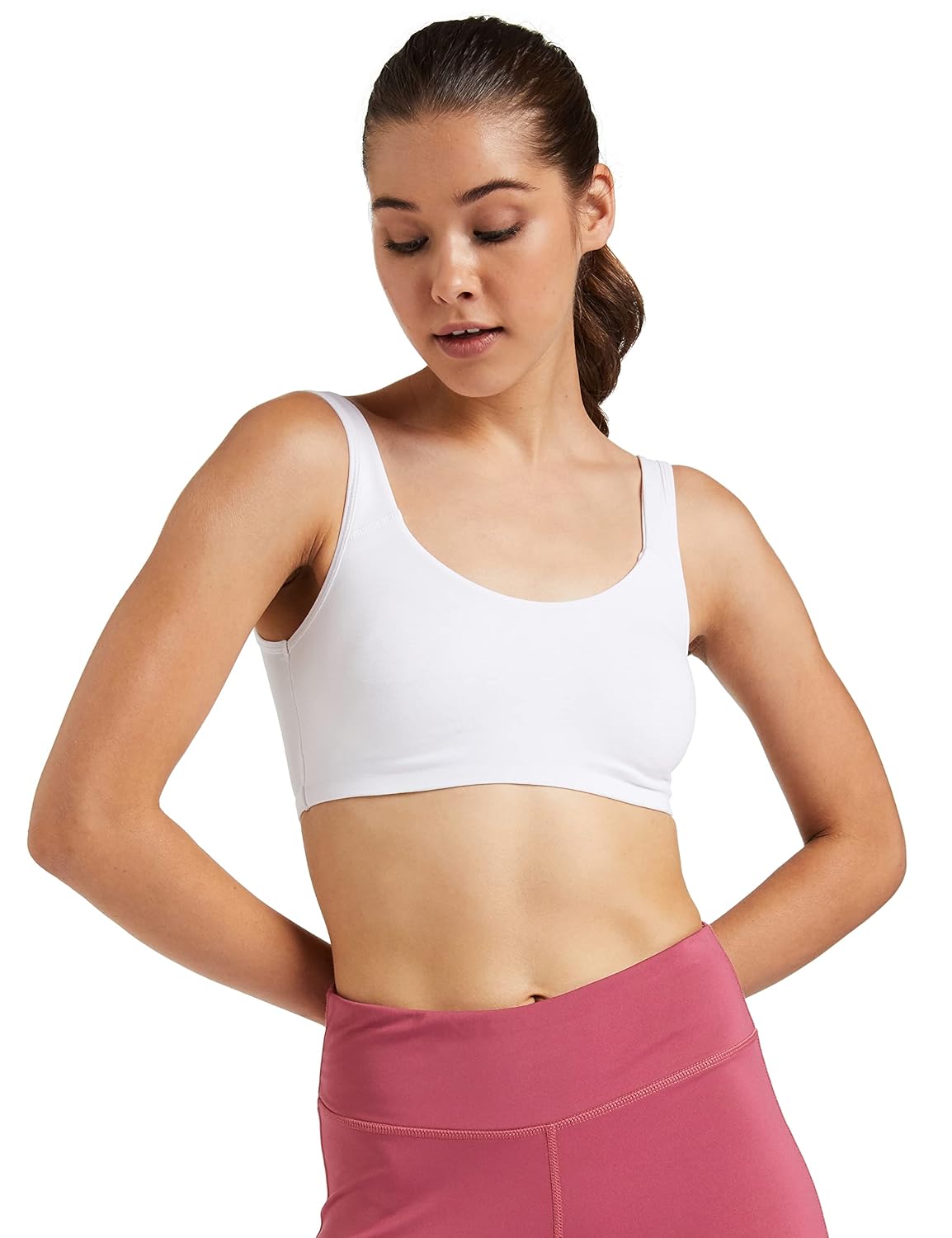 Enamor Women's Cotton Blend SB06 Low Impact Non-Padded Wirefree High Coverage Bra