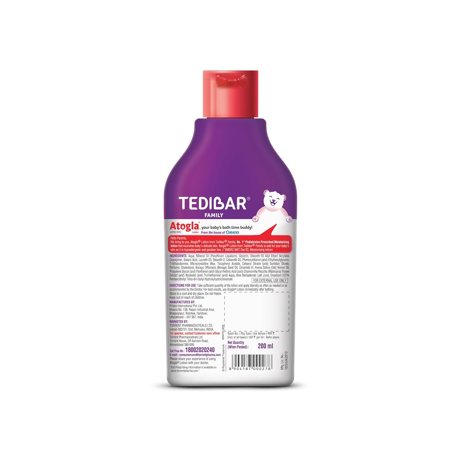 Atogla Baby Moisturizing Lotion with Ceramide for Sensitive Skin 200ml