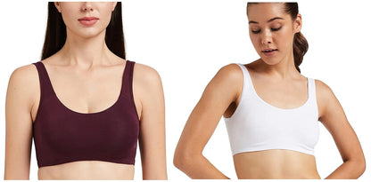 Enamor Women's Cotton Blend SB06 Low Impact Non-Padded Wirefree High Coverage Bra